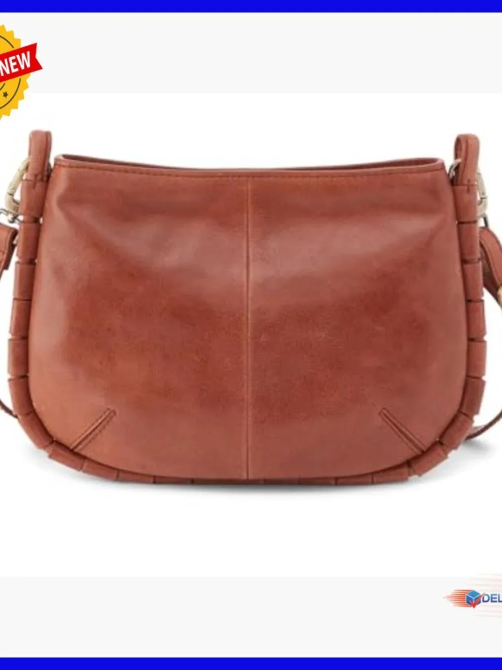 Leather Crossbody Bag with Removable Strap, Multiple Pockets
